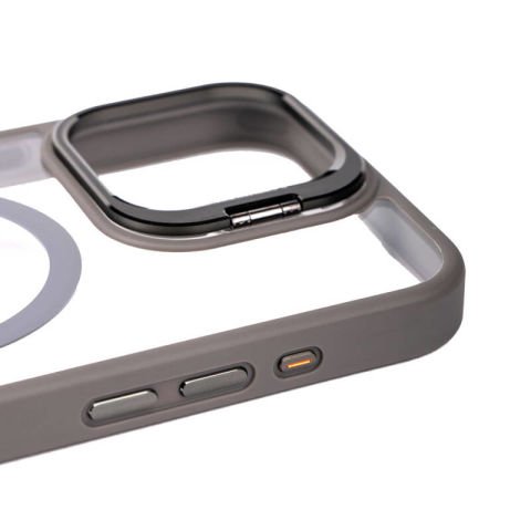 Apple iPhone 15 Pro Kılıf Magsafe Şarj Özellikli Standlı Patinda Magsafe Klon Lensli Kapak