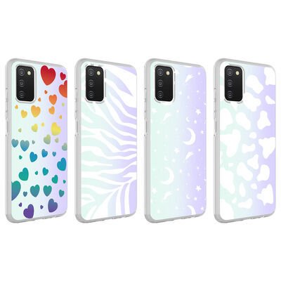 Galaxy A03S Kılıf Patinda M-Blue Desenli Kapak
