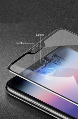 Huawei P20 Pro Patinda Kenarları Kırılmaya Dayanıklı Cam Ekran Koruyucu