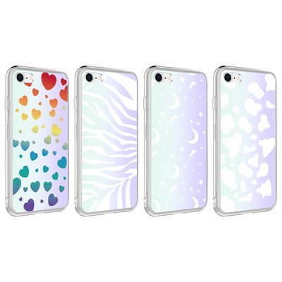 Apple iPhone SE 2022 Kılıf Patinda M-Blue Desenli Kapak