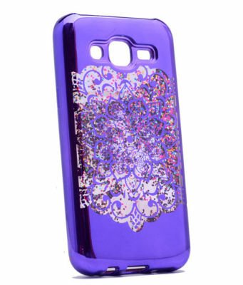 Galaxy J5 Kılıf Patinda Lazer Çiçekli Sıvılı Silikon