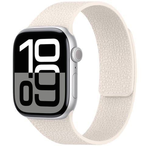 Apple Watch 7 41mm Patinda KRD-136 Kabartma Desenli Silikon Kordon
