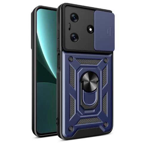 Tecno Spark 10 4G Kılıf Magnetik Standlı Kamera Korumalı Patinda Sürgülü Vega Kapak