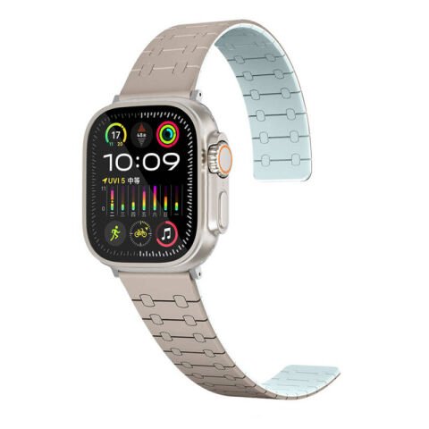 Apple Watch 44mm Patinda KRD-111 Çizgili Desenli Silikon Kordon