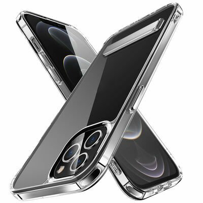 Apple iPhone 13 Pro Kılıf Standlı Şeffaf Silikon Patinda L-Stand Kapak