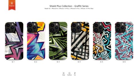 Apple iPhone 14 Pro Max Kılıf HD Desenli Kajsa Shield Plus Grafiti Serisi Kapak
