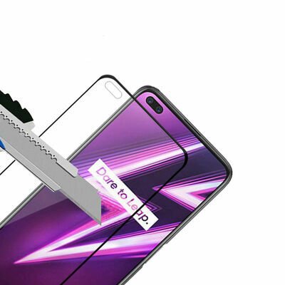 Realme 6 Pro Patinda Kenarları Kırılmaya Dayanıklı Cam Ekran Koruyucu