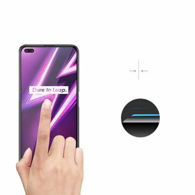 Realme 6 Pro Patinda Kenarları Kırılmaya Dayanıklı Cam Ekran Koruyucu