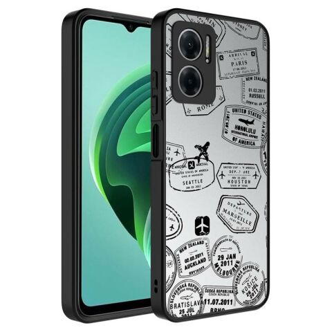 Xiaomi Redmi Note 11E Kılıf Aynalı Desenli Kamera Korumalı Parlak Patinda Mirror Kapak
