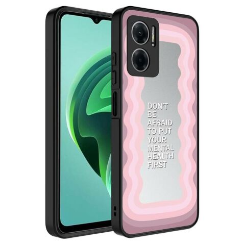 Xiaomi Redmi Note 11E Kılıf Aynalı Desenli Kamera Korumalı Parlak Patinda Mirror Kapak