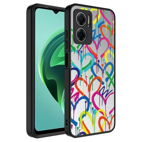 Xiaomi Redmi Note 11E Kılıf Aynalı Desenli Kamera Korumalı Parlak Patinda Mirror Kapak