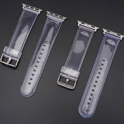 Apple Watch Ultra 49mm Kordon KRD-13 Şeffaf Silikon Strap Kayış
