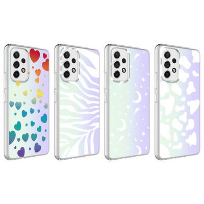 Galaxy A73 Kılıf Patinda M-Blue Desenli Kapak