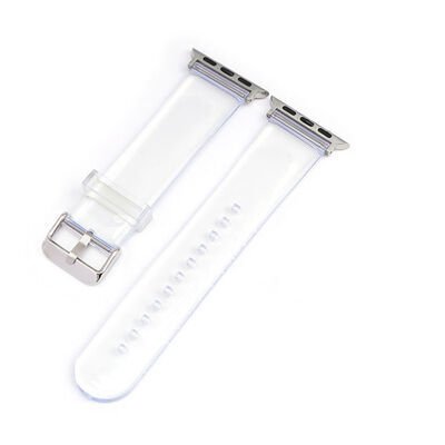 Apple Watch Ultra 49mm Kordon KRD-13 Şeffaf Silikon Strap Kayış