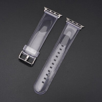 Apple Watch Ultra 49mm Kordon KRD-13 Şeffaf Silikon Strap Kayış