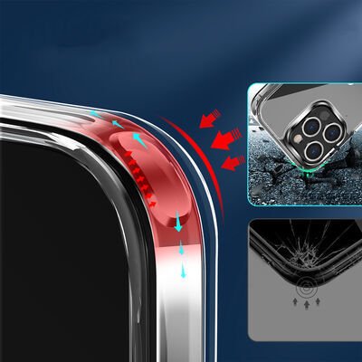 Apple iPhone 12 Pro Max Kılıf Standlı Şeffaf Silikon Patinda L-Stand Kapak