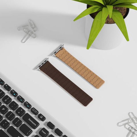 Apple Watch 42mm Patinda KRD-111 Çizgili Desenli Silikon Kordon