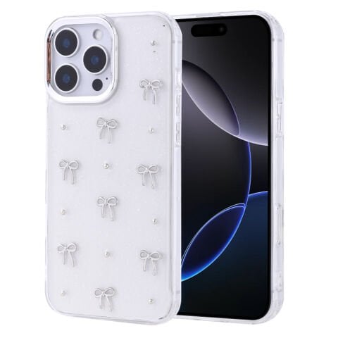 Apple iPhone 16 Pro Max Kılıf Airbag Tasarımlı Simli Şeffaf Patinda Kutup Kapak