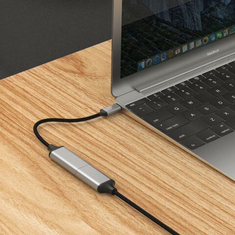 Patinda QG05 8K 60 Hz Görüntü Kalitesi Type-C to HDMI Dönüştürücü 15cm Gri