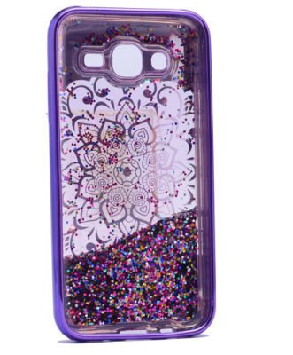 Galaxy J2 Kılıf Patinda Lazer Çiçekli Sıvılı Silikon