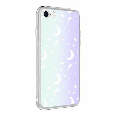 Apple iPhone 8 Kılıf Patinda M-Blue Desenli Kapak