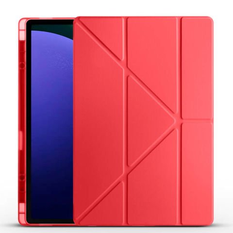 Galaxy Tab S10 Ultra Kılıf Patinda Tri Folding Kalem Bölmeli Standlı Kılıf