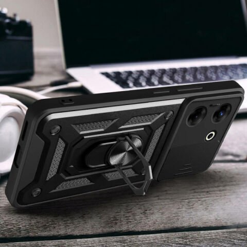 Tecno Camon 20 Pro 5G Kılıf Magnetik Standlı Kamera Korumalı Patinda Sürgülü Vega Kapak
