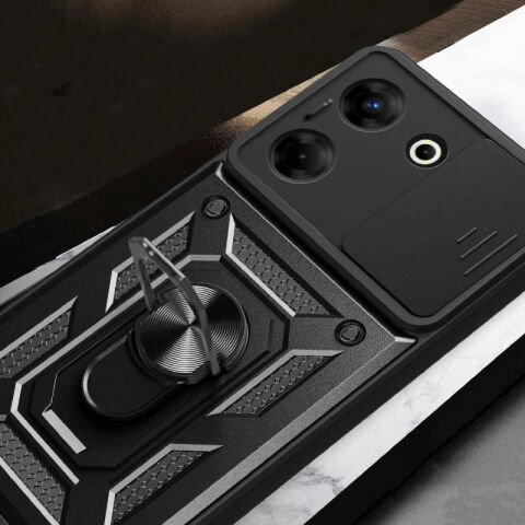 Tecno Camon 20 Pro 5G Kılıf Magnetik Standlı Kamera Korumalı Patinda Sürgülü Vega Kapak