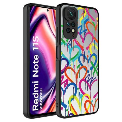 Xiaomi Redmi Note 11S Global Kılıf Aynalı Desenli Kamera Korumalı Parlak Patinda Mirror Kapak