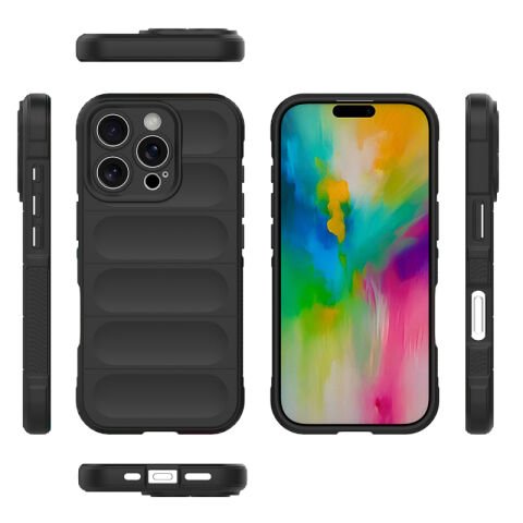 Apple iPhone 16 Pro Kılıf Esnek TPU Oyuklu Arka Yüzey Tasarımlı Patinda Etnik Silikon Kapak