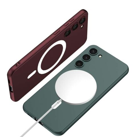 Galaxy S23 Plus Kılıf Wireless Şarj Özellikli Patinda Kıpta Magsafe Silikon Kapak