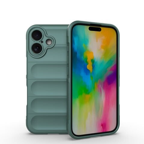 Apple iPhone 16 Kılıf Esnek TPU Oyuklu Arka Yüzey Tasarımlı Patinda Etnik Silikon Kapak