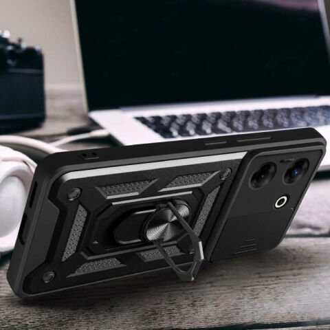 Tecno Camon 20 Pro 4G Kılıf Magnetik Standlı Kamera Korumalı Patinda Sürgülü Vega Kapak