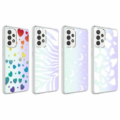 Galaxy A72 Kılıf Patinda M-Blue Desenli Kapak