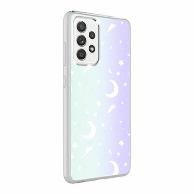 Galaxy A72 Kılıf Patinda M-Blue Desenli Kapak