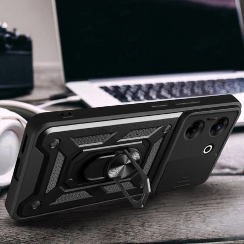Tecno Camon 20 Kılıf Magnetik Standlı Kamera Korumalı Patinda Sürgülü Vega Kapak