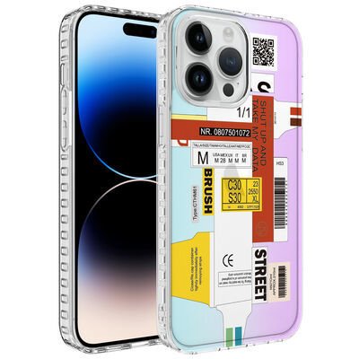 Apple iPhone 13 Pro Max Kılıf Airbag Kenarlı Renkli Desenli Silikon Patinda Elegans Kapak