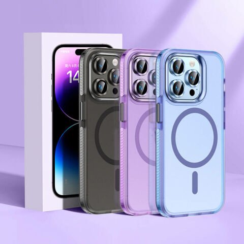 Apple iPhone 15 Pro Max Kılıf Airbagli Magsafe Wireless Şarj Özellikli Lens Koruyuculu Patinda Klaptika Kapak