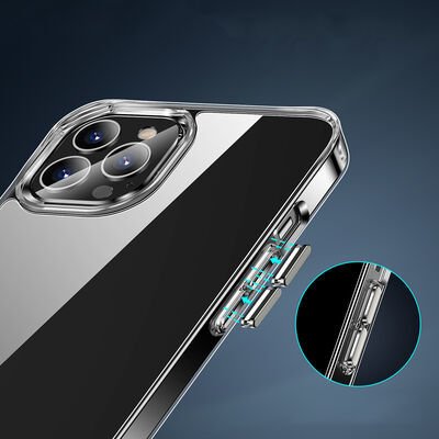 Apple iPhone 12 Pro Kılıf Standlı Şeffaf Silikon Patinda L-Stand Kapak