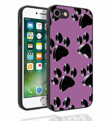 Apple iPhone 8 Kılıf Desenli Kamera Korumalı Parlak Patinda Nora Kapak