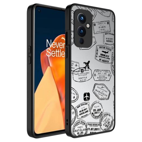 One Plus 9 Kılıf Aynalı Desenli Kamera Korumalı Parlak Patinda Mirror Kapak
