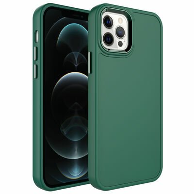 Apple iPhone 13 Pro Kılıf Metal Çerçeve ve Buton Tasarımlı Sert Patinda Botox Kapak