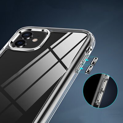 Apple iPhone 11 Kılıf Standlı Şeffaf Silikon Patinda L-Stand Kapak