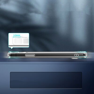 Apple iPhone 11 Kılıf Standlı Şeffaf Silikon Patinda L-Stand Kapak