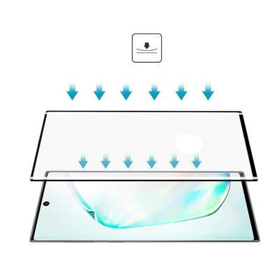 Galaxy Note 10 Plus Patinda Kavisli Full Yapışkanlı Cam Ekran Koruyucu
