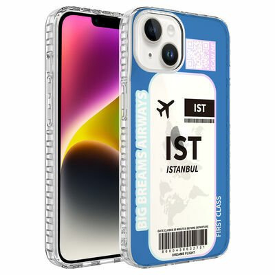 Apple iPhone 13 Kılıf Airbag Kenarlı Renkli Desenli Silikon Patinda Elegans Kapak