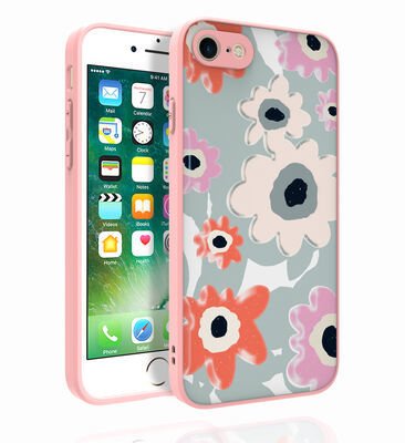 Apple iPhone 7 Kılıf Desenli Kamera Korumalı Parlak Patinda Nora Kapak