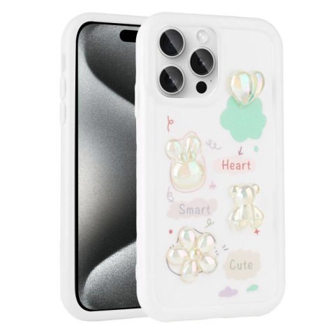 Apple iPhone 14 Pro Kılıf Kabartma Figürlü Parlak Patinda Toys Silikon Kapak