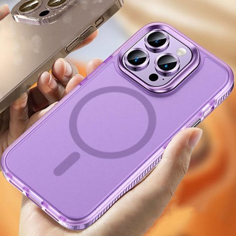 Apple iPhone 15 Pro Kılıf Airbagli Magsafe Wireless Şarj Özellikli Lens Koruyuculu Patinda Klaptika Kapak