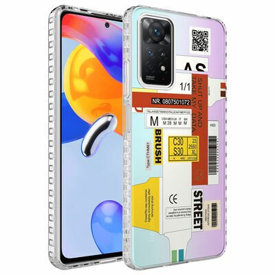 Xiaomi Redmi Note 11 Global Kılıf Airbag Kenarlı Renkli Desenli Silikon Patinda Elegans Kapak